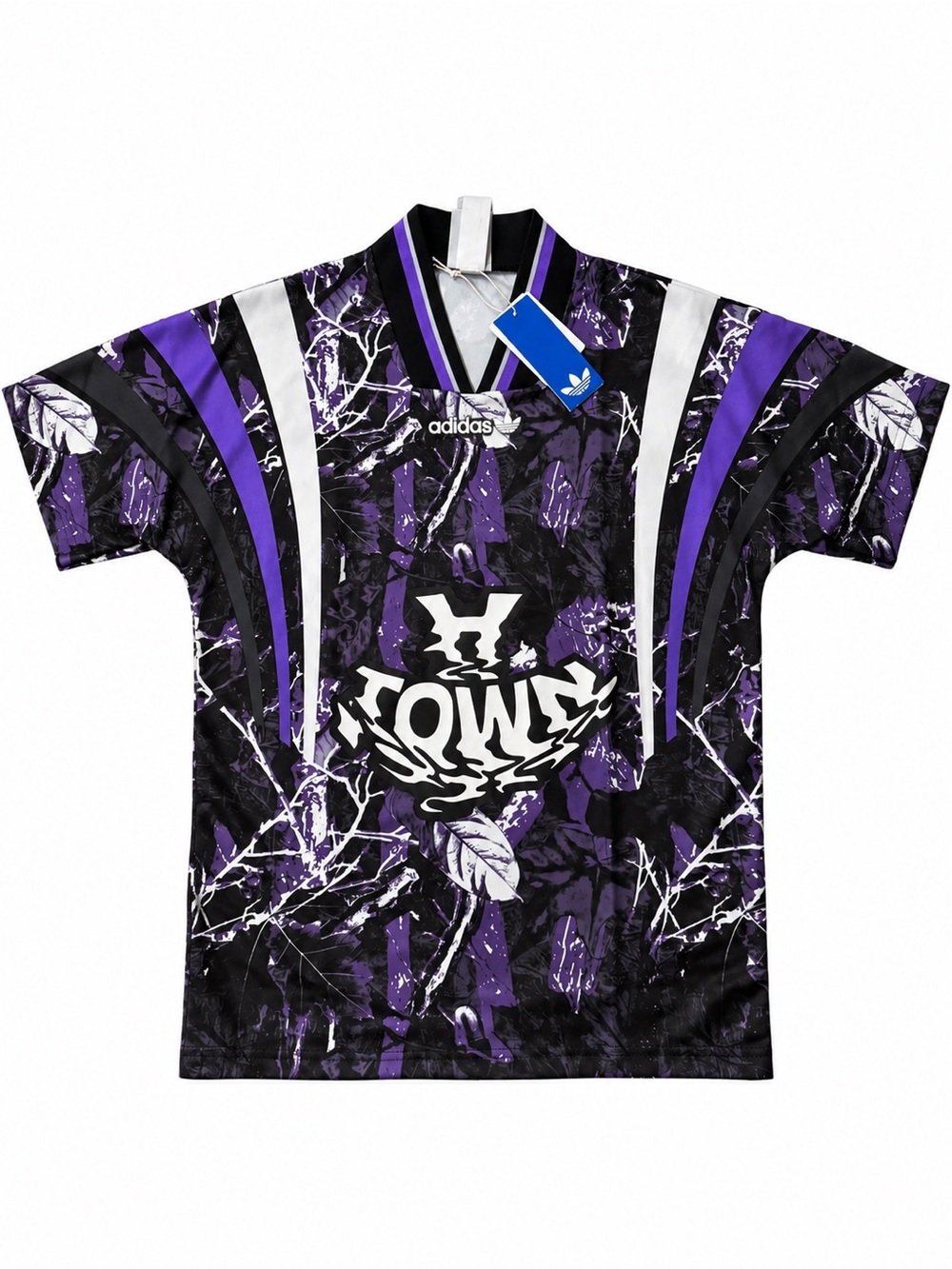 adidas Menβs Black and Purple Graphic Soccer Jersey